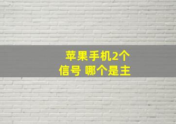 苹果手机2个信号 哪个是主